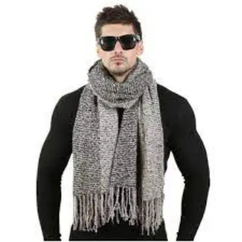 Men Winter Wool Knitted Scarf